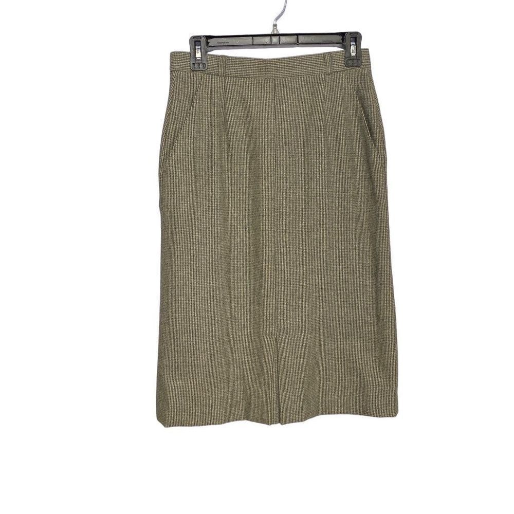 Vintage 70's‎ Aubergine Brand Wool Blend Fully Lined Straight Tweed Skirt Size 8